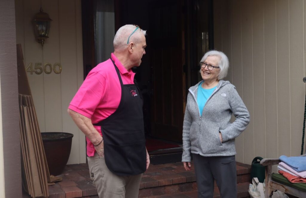 Eddie mcgill with customer